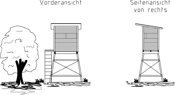 Technische Zeichnung für Kanzel in Standardausführung