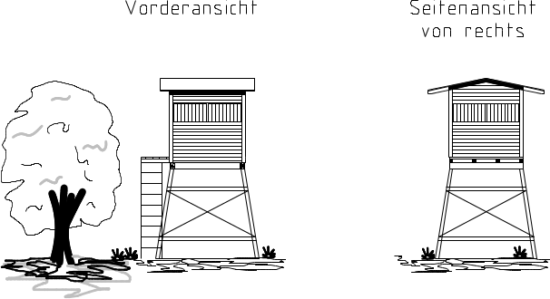 Technische Zeichnung für Kanzel in Standardausführung