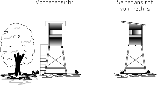 Technische Zeichnung für Kanzel in Standardausführung